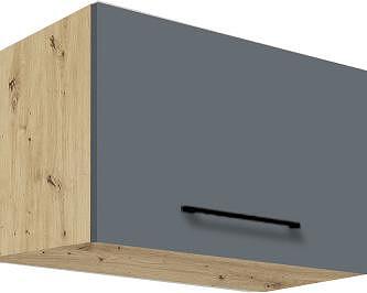 Горен кухненски шкаф Инфинити графит мат и дъб артизан с 1 клапваща врата 50 см