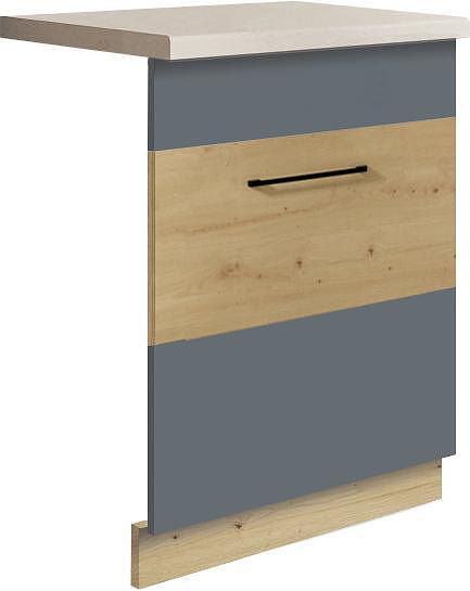 Панел за вградена съдомиялна или пералня Инфинити графит мат и дъб артизан 60 см