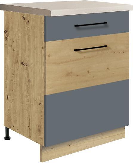 Долен кухненски шкаф Инфинити графит мат и дъб артизан с 1 врата и 1 чекмедже 60 см