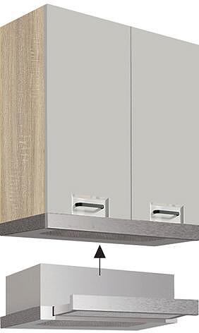 Горен кухненски шкаф за аспиратор Фаворит лате гланц с 2 врати 60 см