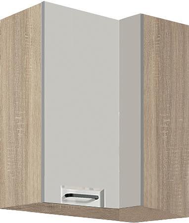 Горен кухненски ъглов шкаф ляв Фаворит лате гланц с 2 врати 70/40 см