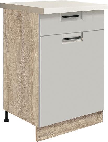 Долен кухненски шкаф Фаворит лате гланц с 1 врата и 1 чекмедже 50 см