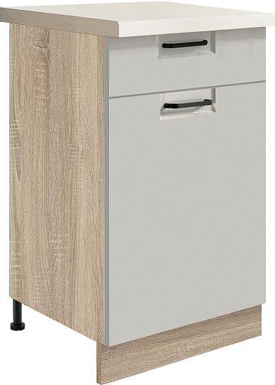 Долен кухненски шкаф Фаворит лате гланц с 1 врата и 1 чекмедже 45 см
