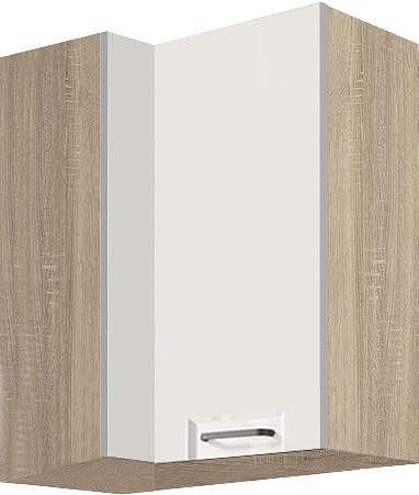 Горен кухненски ъглов шкаф десен Фаворит бял гланц с 2 врати 40/70 см