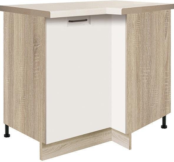 Долен кухненски шкаф Фаворит бял гланц ъглов ляв с 2 врати 70/100 см