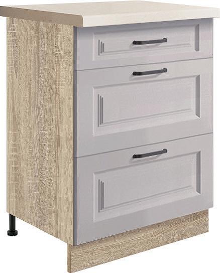 Долен кухненски шкаф Смарт конго мат с 3 чекмеджета 60 см