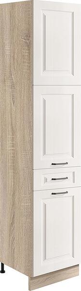 Колонен кухненски шкаф Смарт бял мат с 2 врати и 1 чекмедже 40 см
