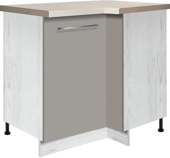 Долен кухненски шкаф Креатива сив гланц ъглов ляв с 2 врати 70/100 см