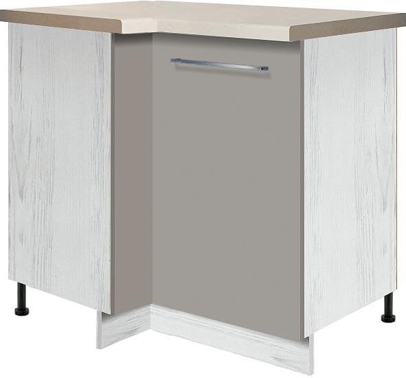 Долен кухненски шкаф Креатива сив гланц ъглов десен с 2 врати 100/70 см