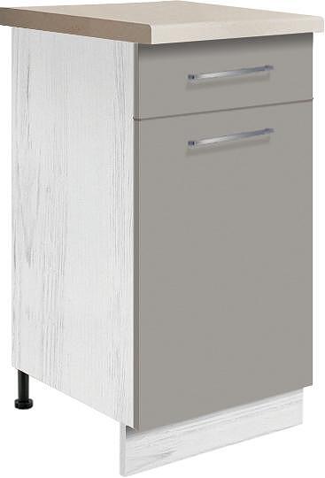 Долен кухненски шкаф Креатива сив гланц с 1 врата и 1 чекмедже 40 см