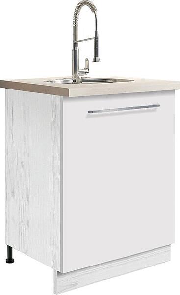 Долен кухненски шкаф за мивка Креатива бял гланц с 1 врата 60 см