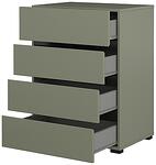 Скрин Крос с 4 чекмеджета борово зелено и черен мат