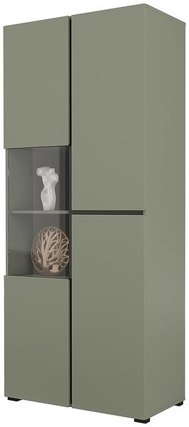 Витрина Крос с 3 врати борово зелено и черен мат