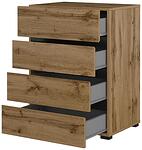 Скрин Крос с 4 чекмеджета дъб вотан и черен мат