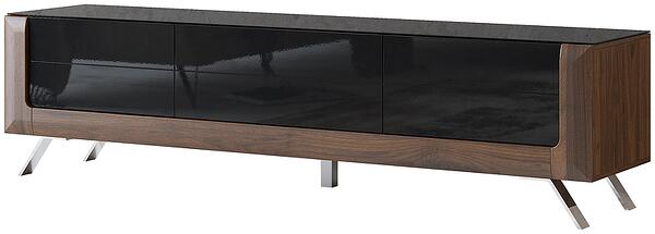 ТВ шкаф Касаи с 2 врати и 1 чекмедже орех колумбия и черен гланц