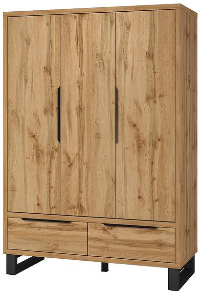 Гардероб Хале с 3 врати и 2 чекмеджета дъб вотан