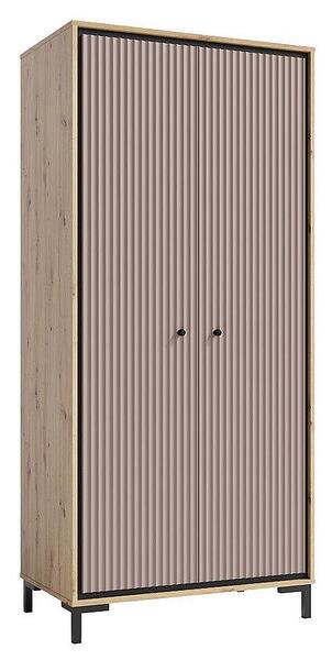 Гардероб Пари с 2 врати дъб артизан и розов мат