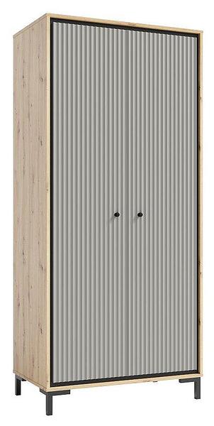 Гардероб Пари с 2 врати дъб артизан и сив мат