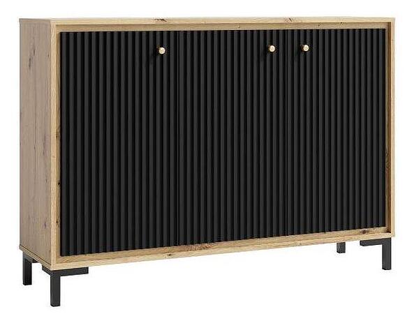 Скрин Пари с 3 врати дъб артизан и черен мат