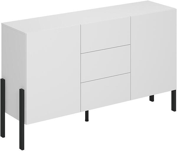 Скрин Юкон с 2 врати и 3 чекмеджета бял мат