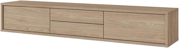 ТВ шкаф Фрида с 2 клапващи врати и 2 чекмеджета стоящ или за стенен монтаж маслен дъб