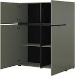 Комод Крос с 4 врати борово зелено и черен мат