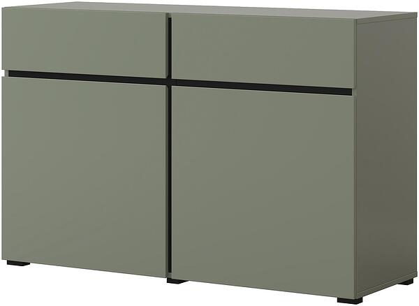 Скрин Крос с 2 врати и 2 чекмеджета борово зелено и черен мат