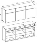 Скрин Крос с 3 врати и 3 чекмеджета борово зелено и черен мат