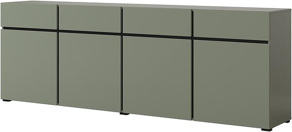 Скрин Крос с 4 врати и 4 чекмеджета борово зелено и черен мат