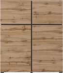 Комод Крос с 4 врати дъб вотан и черен мат