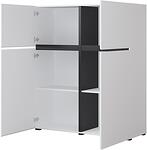 Комод Крос с 4 врати бял и черен мат