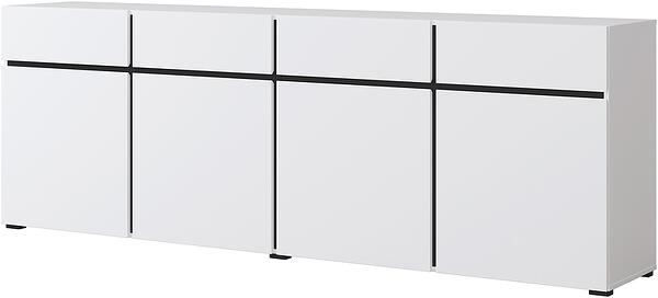 Скрин Крос с 4 врати и 4 чекмеджета бял и черен мат