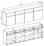 Скрин Крос с 4 врати и 4 чекмеджета бял и черен мат