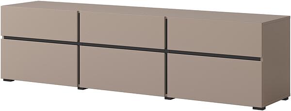 ТВ шкаф Крос с 3 клапващи врати и 3 чекмеджета конго и черен мат