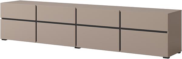 ТВ шкаф Крос с 4 клапващи врати и 4 чекмеджета конго и черен мат