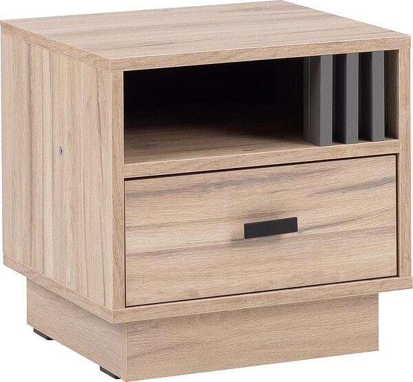 Нощно шкафче Алмо дясно с 1 чекмедже и ниша дъб естана и антрацит мат