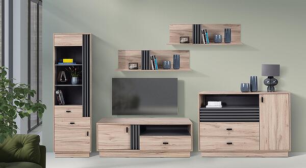 Модулна комбинация Алмо IV дъб естана и антрацит мат