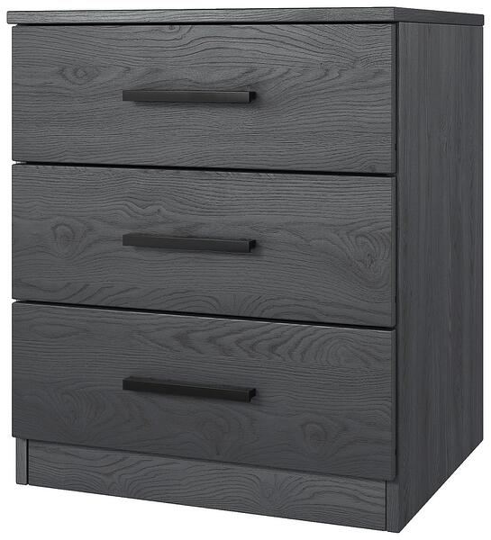 Нощно шкафче Галакси с 3 чекмеджета дъб карбон