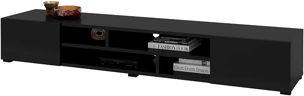 ТВ шкаф Коби с 2 врати и 4 ниши стоящ или за стенен монтаж черен оникс