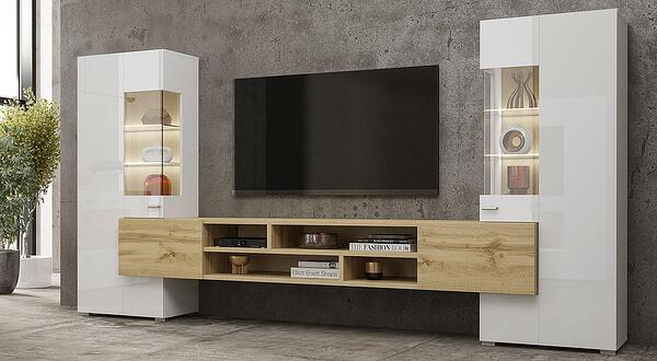 Секция Коби бял гланц и дъб вотан