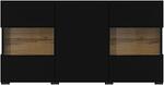 Скрин Ава с 3 врати стоящ или за стенен монтаж черен оникс и дъб вотан