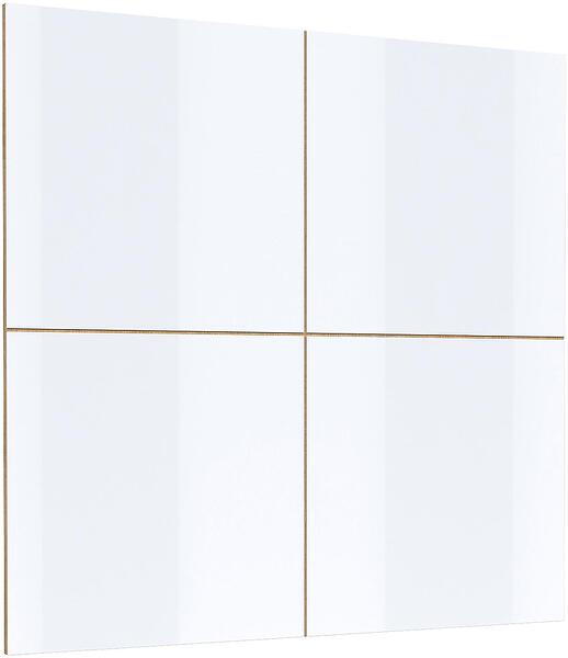 Декоративно стенно пано с 4 панела Селин бял гланц и дъб вотан