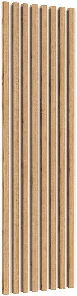 Декоративен стенен панел с ламели Селин с височина 179 см дъб вотан и бял мат