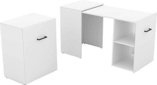 Изтеглящо се бюро-шкаф Смарт бял мат