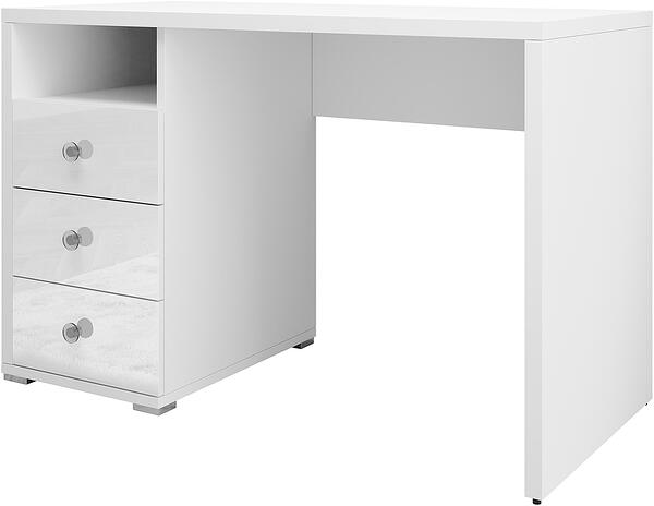 Бюро Ирис II с 3 чекмеджета бял гланц