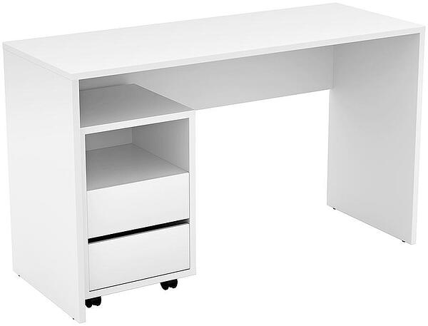 Бюро с контейнер Агапи с 2 чекмеджета и 1 ниша бял мат