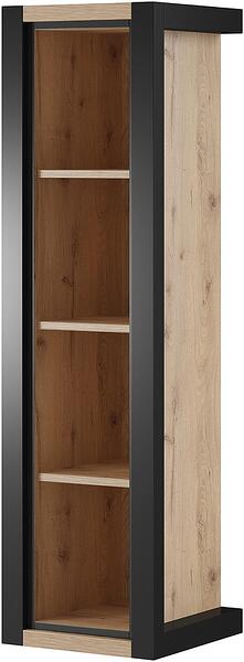 Стенна етажерка Актив с 4 ниши дъб таурус и черен мат