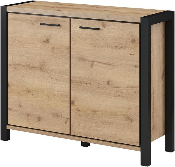 Скрин Актив с 2 врати дъб таурус и черен мат