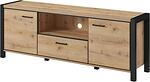 ТВ шкаф Актив с 2 врати, 1 чекмедже и 1 ниша с дължина 180 см дъб таурус и черен мат