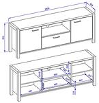 ТВ шкаф Актив с 2 врати, 1 чекмедже и 1 ниша с дължина 180 см дъб таурус и черен мат